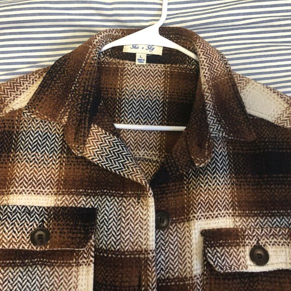 She + Sky Plaid Shacket - Picture 4 of 4